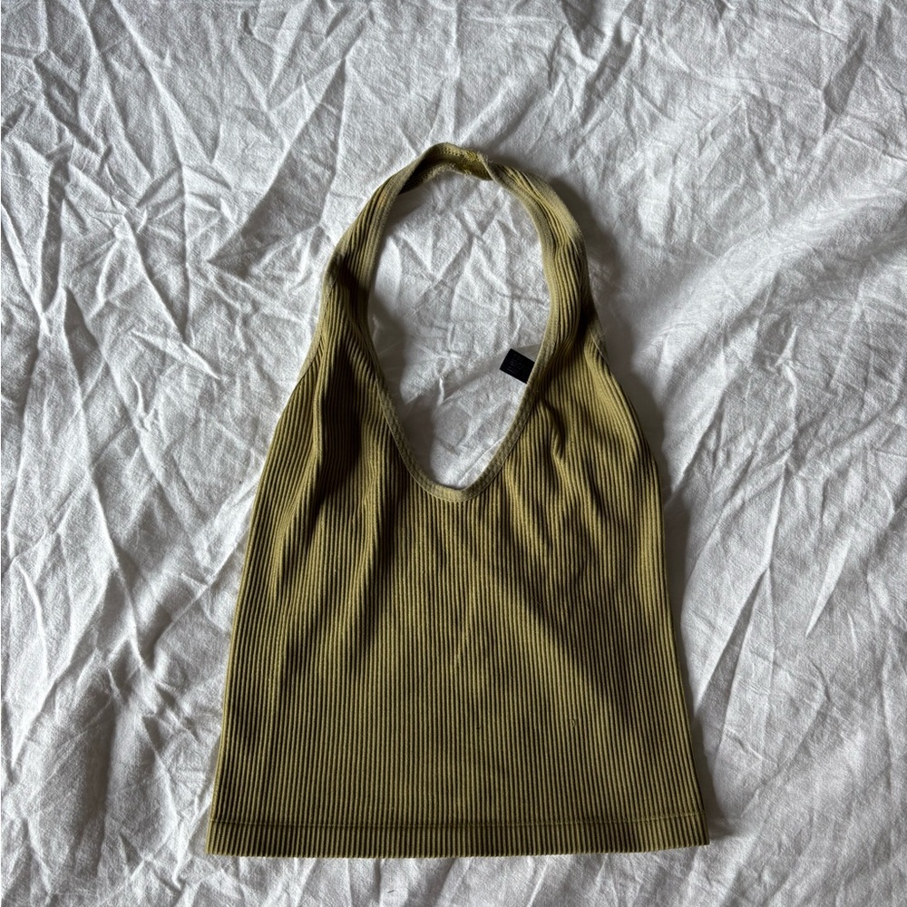 Urban Outfitters Olive Ribbed Tank Top